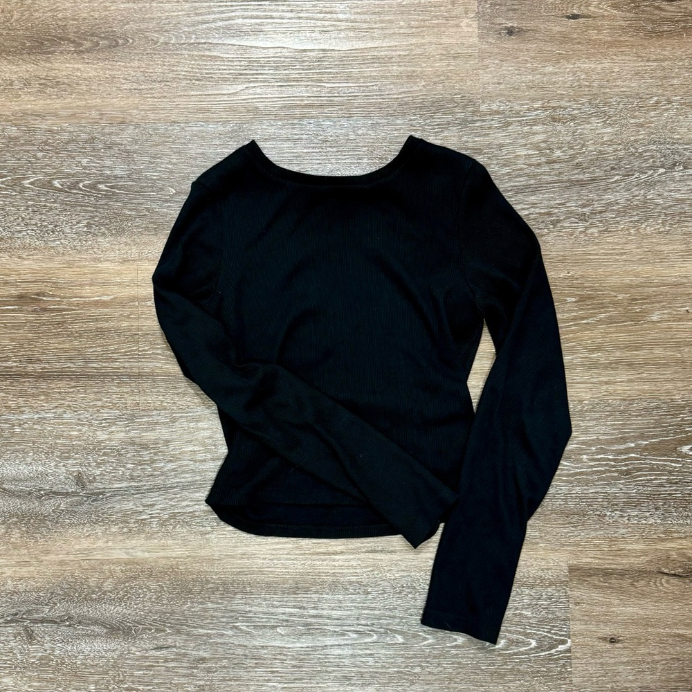 nwot black ribbed long sleeve top
